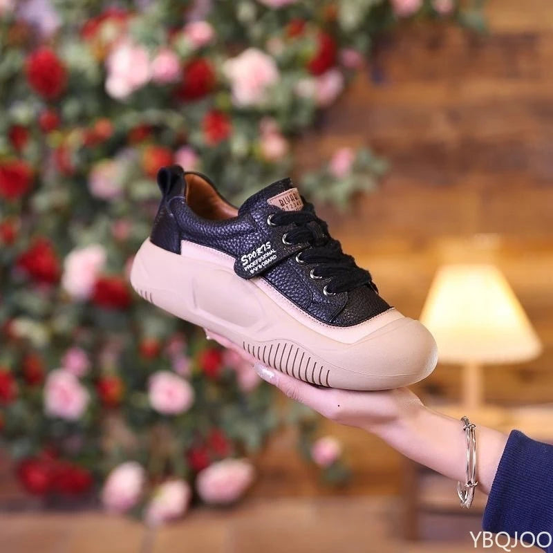 2025 Spring and Autumn New Versatile Thick Soled Retro Single Shoes Soft and Comfortable Height Boosting Women's Casual Shoes