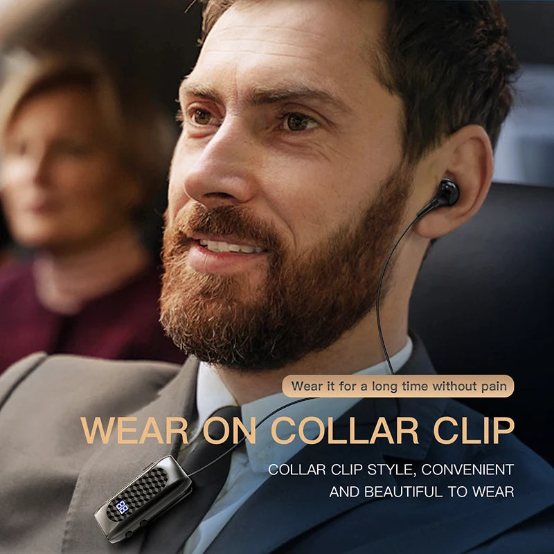 Bluetooth V5.2 Wireless Earbuds Clip On Earphone Business Headphone In-Ear Vibrating Alert