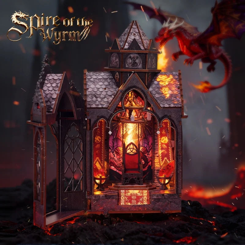 DIY Book Nook Kit Wooden Doll House 3D Puzzle Assembly Toy Home Bookend  Bookshelf Insert With Furniture Toys For Christmas Gift