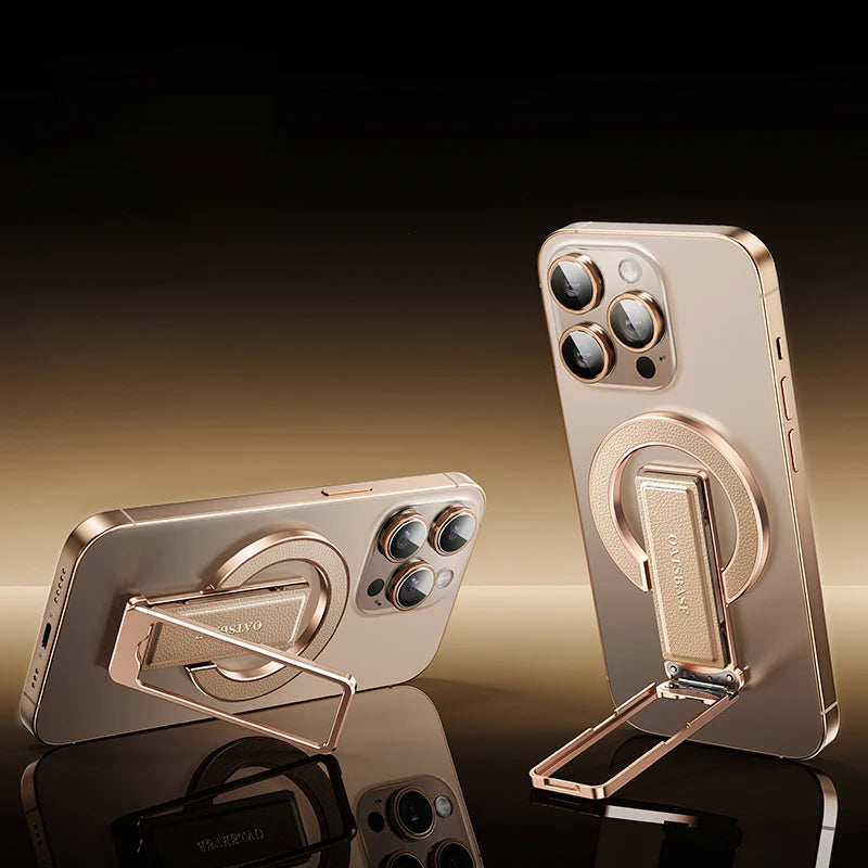 Eary Magnetic Phone Ring Grip Holder for Magsafe Genuine Leather Adjustable Angle for Phone Case Stand for iPhone 17 Air 16 15