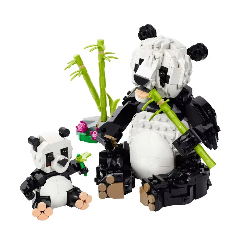 626PCS Creative Variety Series 3IN1 Panda Family Christmas Gift Brick Children Educational Toy