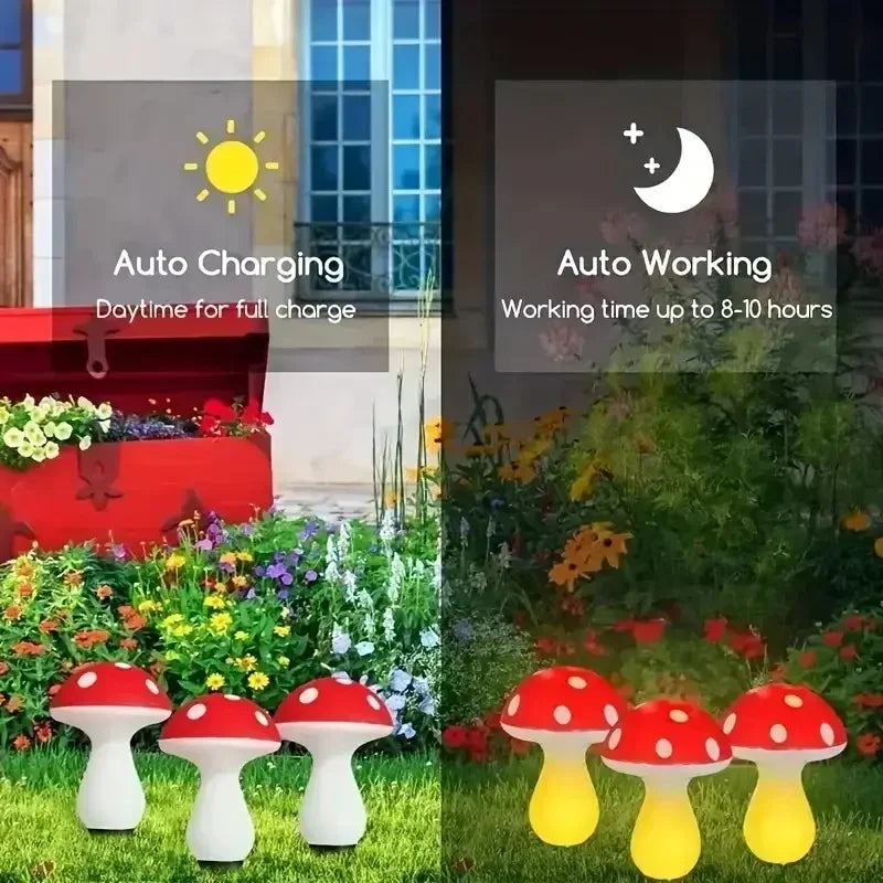 Outdoor Solar Mushroom Lights 8 Modes Garden Holiday Festive Lights for Christmas Yard Camping Pathway Halloween Lighting  Decor