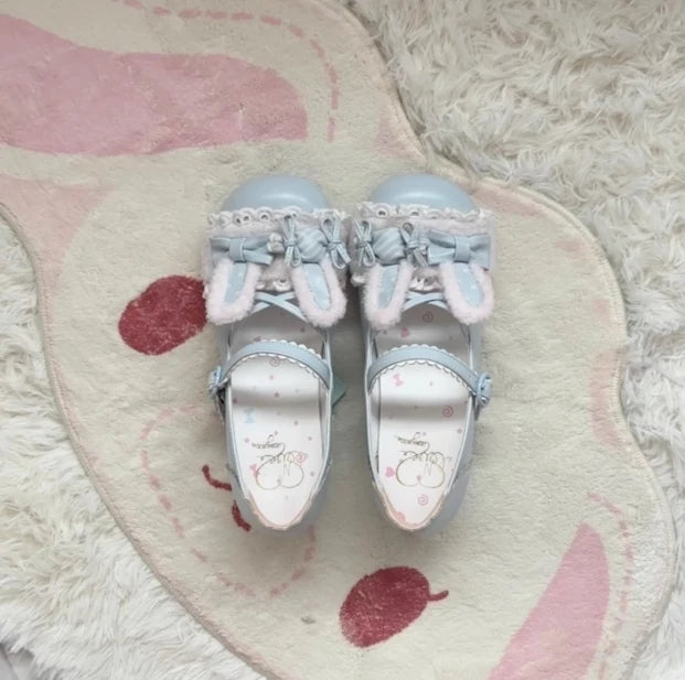 Flat-bottomed Kawaii Leather Shoes Original Design Girls Cute Mary Jane Round Head Shoes Spring and Autumn Lolita Flat Shoes