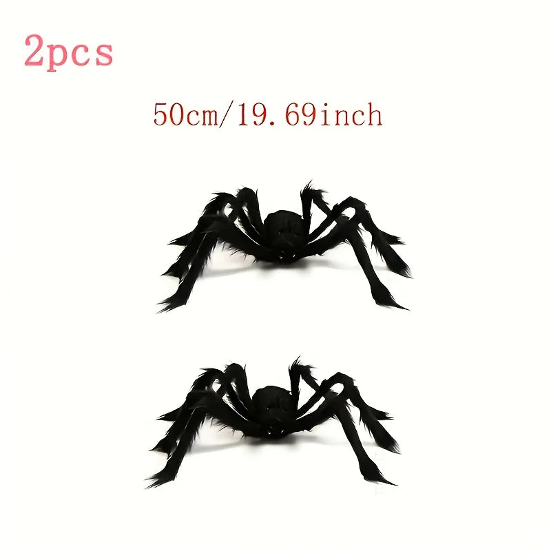 1/2pcs Halloween Spiders 50cm Fake Scary Hairy Spider for Halloween Decoration Outdoor Plush Spider Deco Indoor Yard Party Props