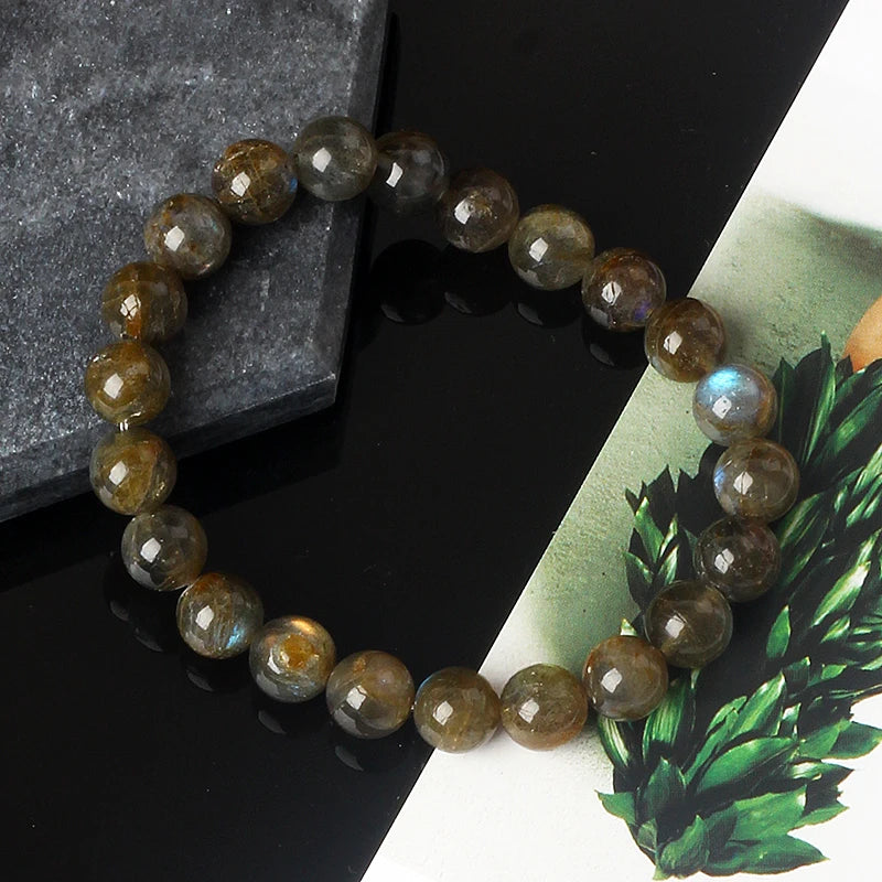 Original India Labradorite Beads Bracelets for Women Reiki Natural Stone Blue MoonStone Charm Bangle femme bijoux Couple Jewelry