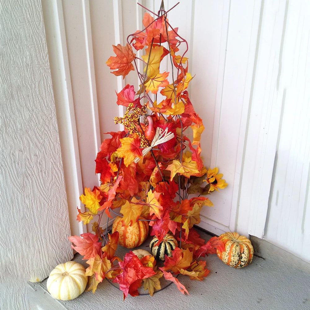 Thanksgiving Decorations Fall Maple Vine Garland Artificial Autumn Fall Foliage Garland Wedding Fireplace Decor Halloween Party