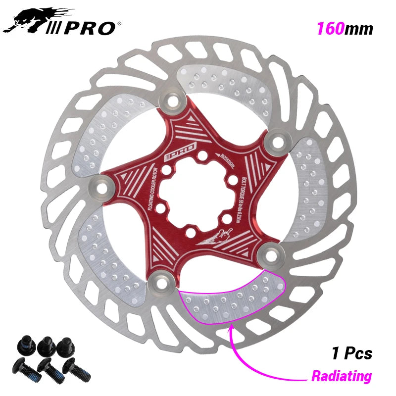 IIIPRO 6-Bolt Brake Disc 160mm/180mm/203mm Brake Disc Rotor Floating Cooling Heat Dissipation DH 6 Inch MTB/Road Bike