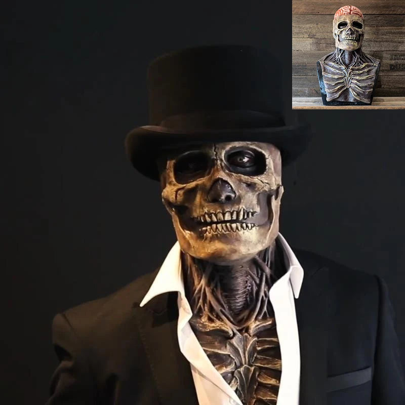 Halloween Scary Skull Mask Halloween Party Carnival Cosplay Prop Novelty Realistic Skull Latex Mask Evil Red Skull Headgear