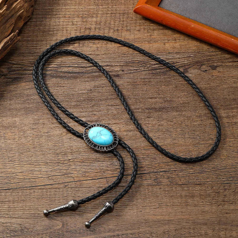 Golden Ties for Men American Cowboy Garment Accessory Tie Adjustable Bull Head Western Cowboy Bolo Tie Pendant Necklace