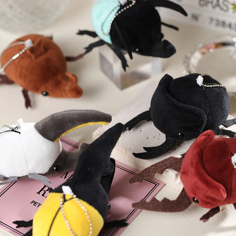 1PC Cute Cartoon Insect Beetle Doll Plush Doll Keychain Insect Bag Pendant Send Friends Birthday Christmas Gift