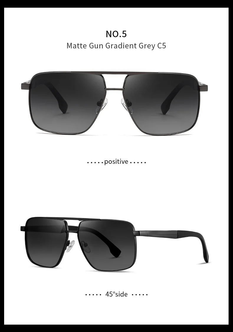 Men Sunglasses UV400 Polarized Sun Glasses Metal Square Eyeglasses Frame Driving Fishing Cycling Goggle Anti Glare Shade Eyewear