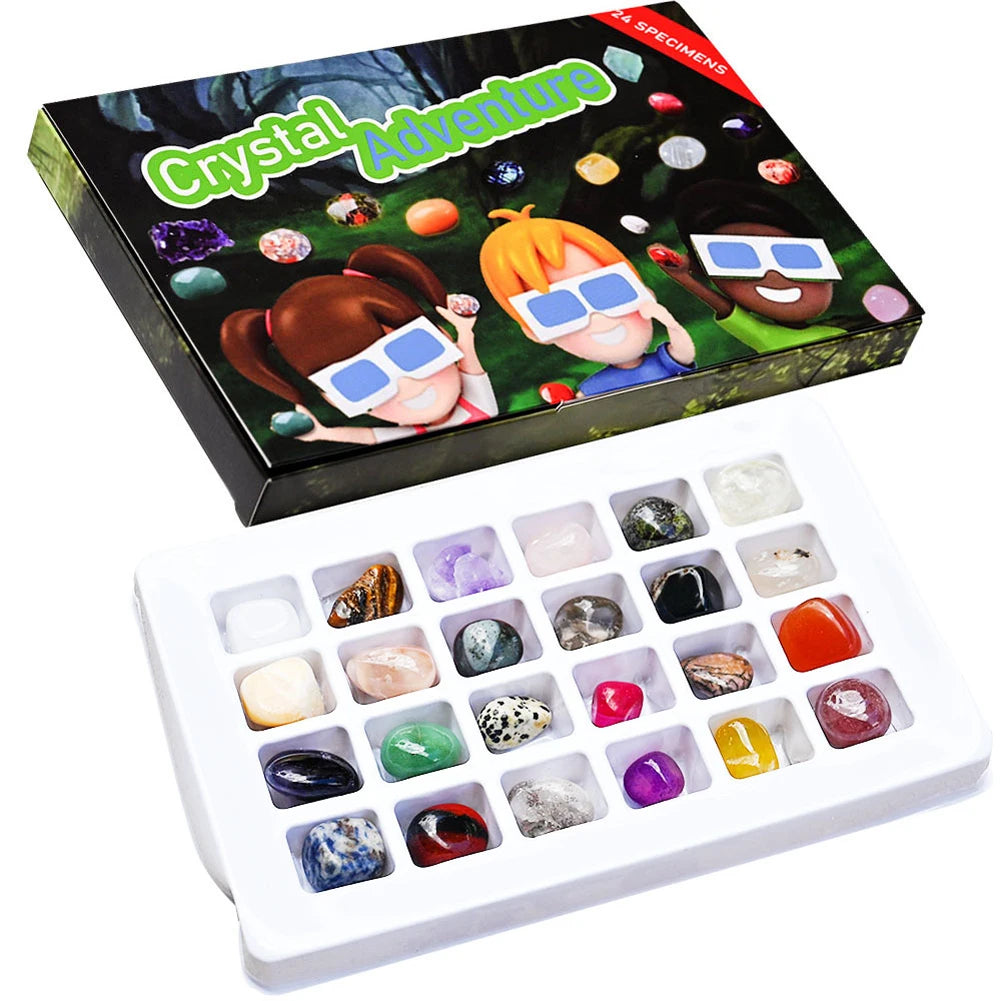 Crystal Advent Calendar 2024 Christmas Advent Calendar with 24 Natural Gemstones Crystals Xmas Countdown Calendar Christmas Gift