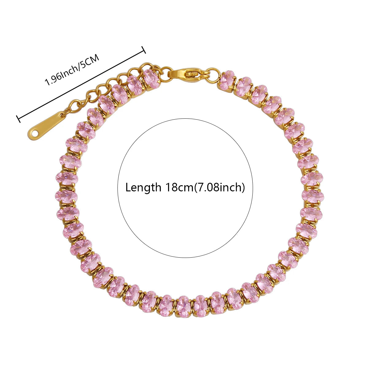 MHS.SUN 2024 New Luxury Rainbow Crystal Tennis Bracelet For Women Colorful Zirconia Femme Bridal Wedding Jewelry Christmas Gift