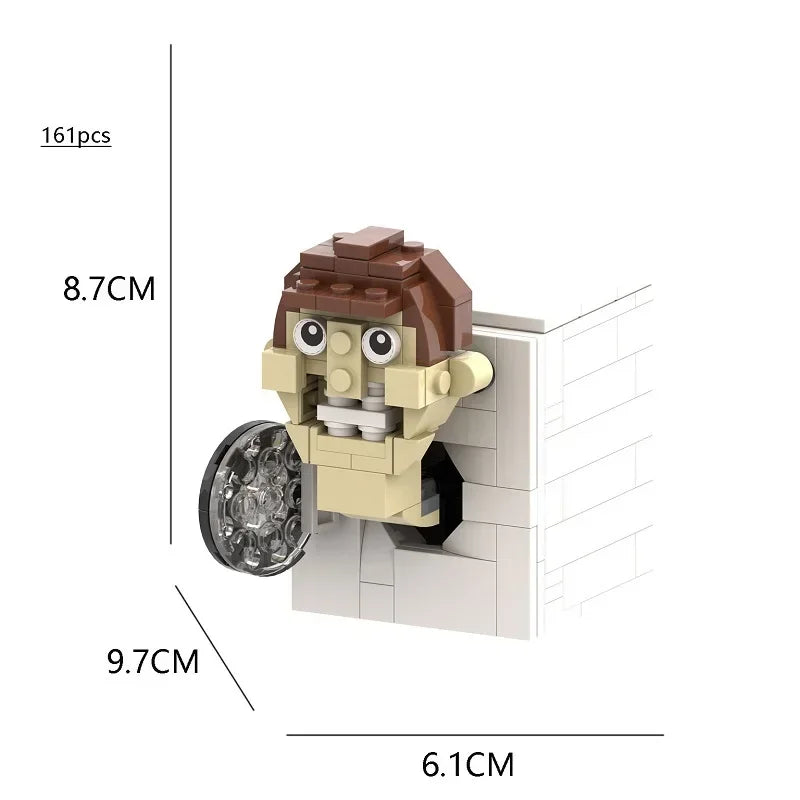 New Skibidi Toilet Titan Guitor Speaker Man Building Blocks Set With Battle-axe Creative DIY Bricks Toys For Boys Christmas Gift