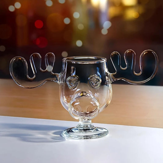 240ml 8oz Elk Wine Glass Cocktail Juice Cup Reindeer Mug Wine Beer Water Milk Whiskey Glasses Drinkware Shot Cups Christmas Gift