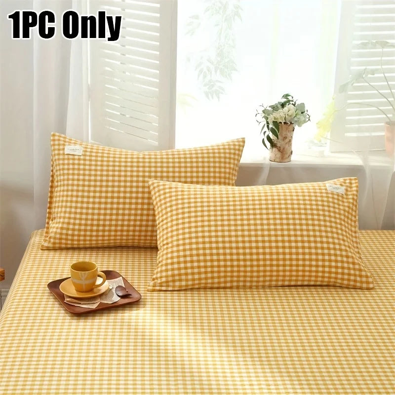 Christmas gift 1pc Luxurious 100% cotton Brushed Twill Weave Pillowcase, Envelope Closure, Soft Cozy Bed Pillow Cover, 48x74cm