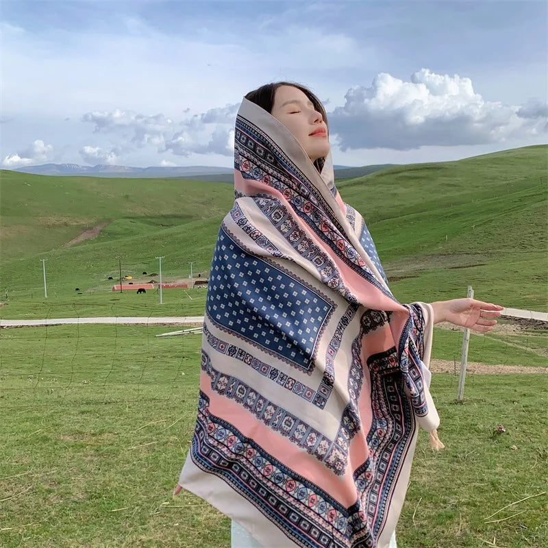 Travel Beach Sunscreen Scarves for Women Bikini Large Sarong Wrap Scarf Brazilian Swimsuit Bathing Cover-ups 17 Styles 90x180cm