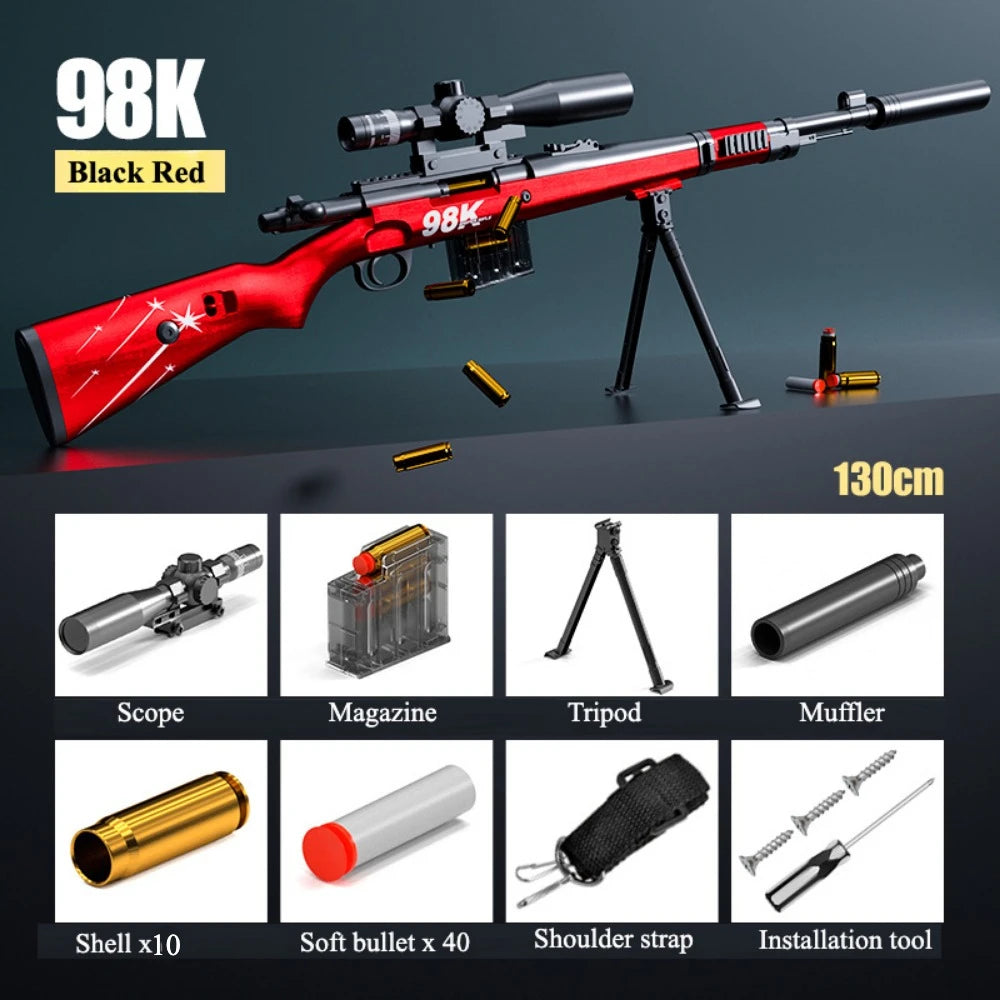 Awm Manual Launchable Safety Shell-Throwing Soft Bullet Toy Gun Sniper Rifle Outdoor CS Shoot Game for Adult Boy Christmas Gift