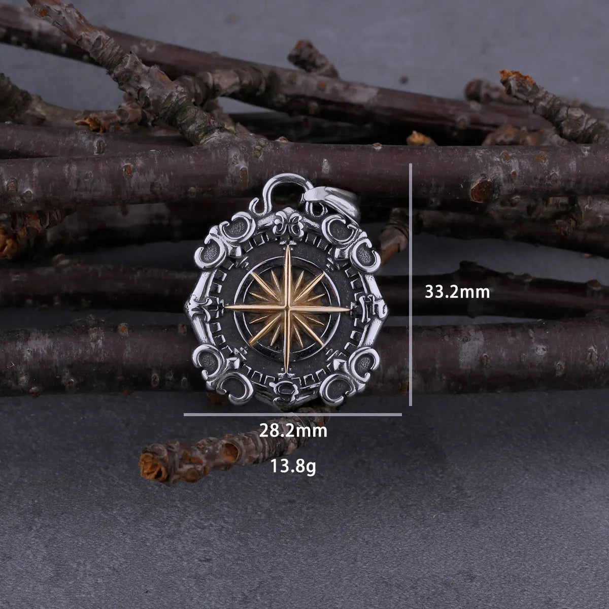316L Stainless Steel Viking Star Sea Compass Necklace Nordic Hip Hop Retro Wild Boutique Biker Pendant Charm Creative Jewelry