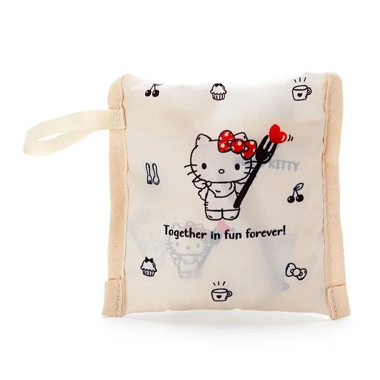 Foldable Hello Kitty Kuromi Melody Cinnamon Cartoon Storage Bag Organizer Folding Large Capacity Shopping Bag Christmas gift