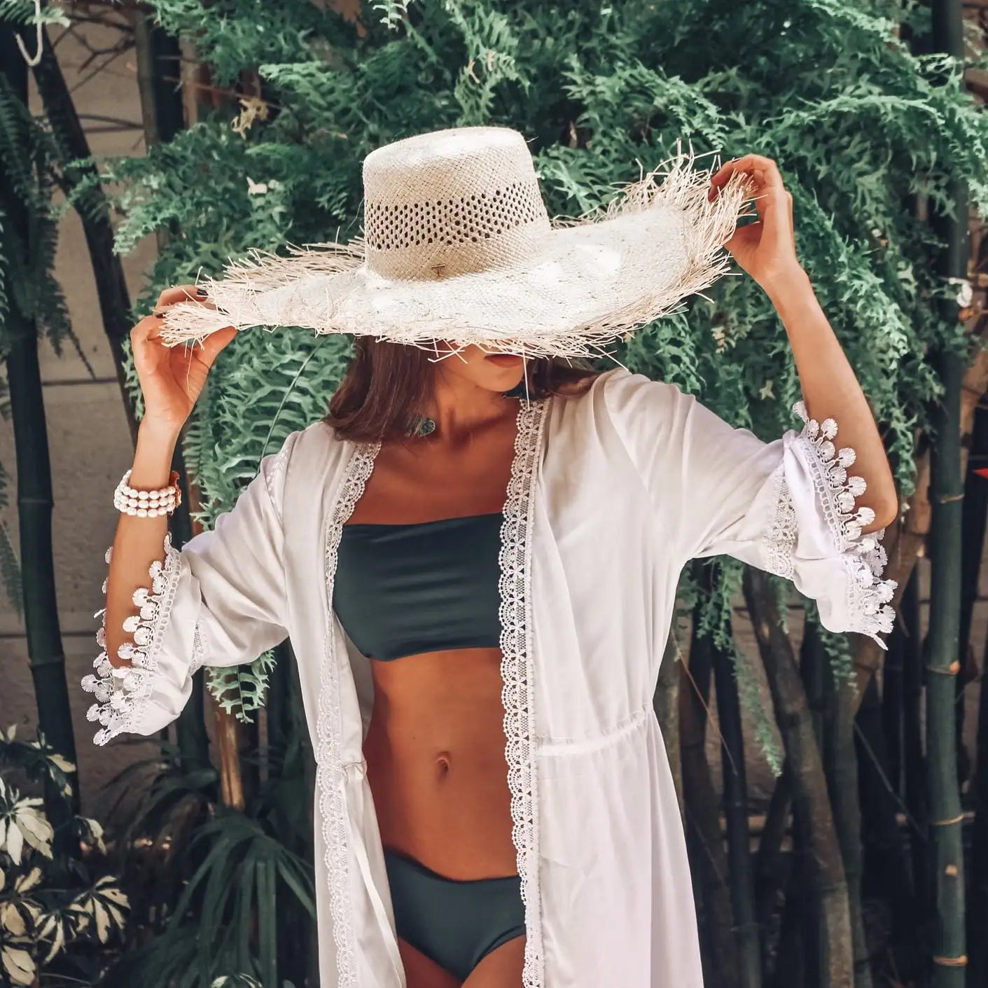 2024 Crochet White Knitted Beach Cover Up Dress Tunic Long Pareos Bikinis Cover Ups Swim Cover Up Robe Plage Beachwear