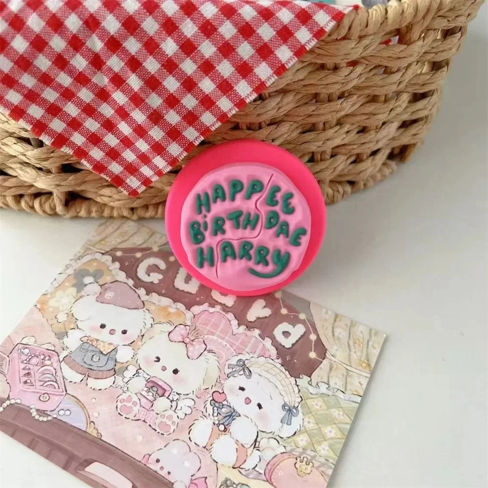 INS Cute English Letter Pink Magnetic Holder Grip Tok Phone Stand Support for IPhone 17 16 for Pad Magsafe Smart Tok Bracket