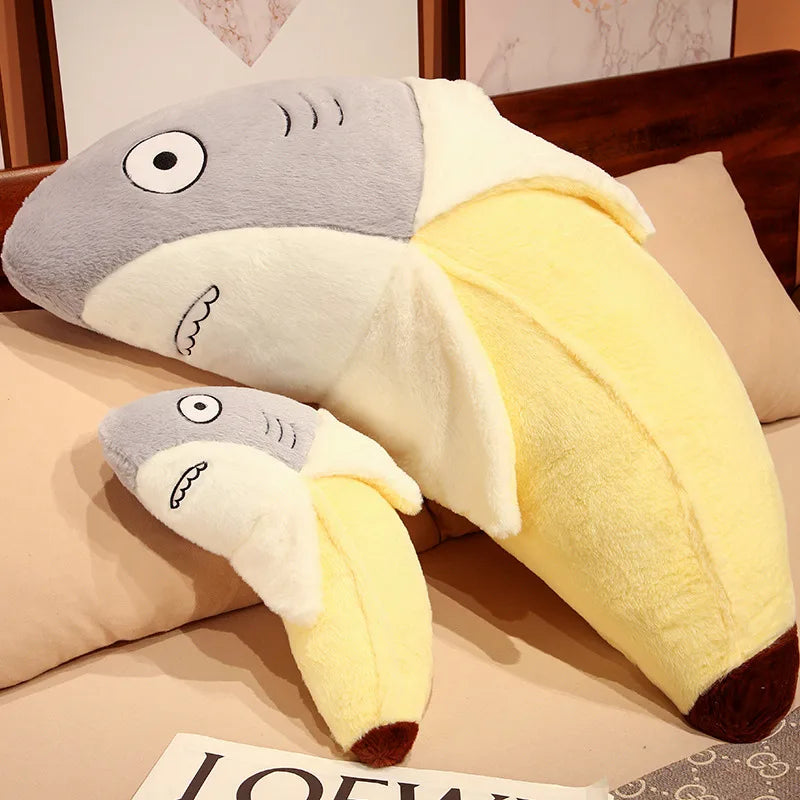 New Kawaii Transform Shark Banana Plush Toy Stuffed CuteShark Doll Animal Pillow Soft Cartoon Cushion Kid Christmas Gift