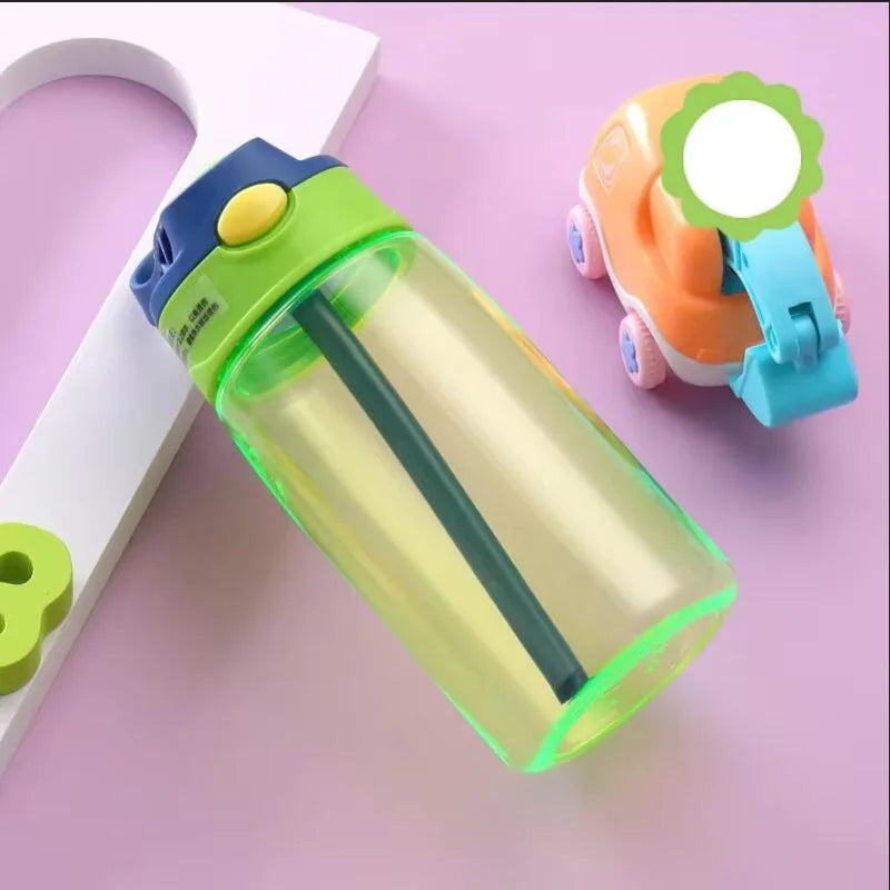 480ml Water Bottle With Straw Kids Girls Portable Travel Bottles Gym Sports Fitness Cup Summer Cold Water Juice Drinking Bottle