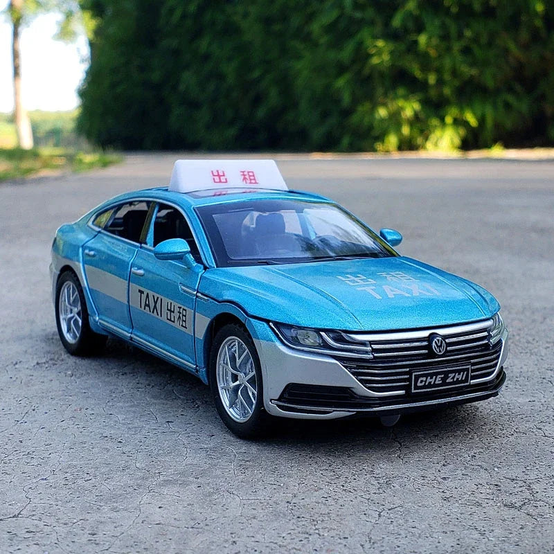 1:32 Volkswagen CC Taxi Car Model Alloy Car Die Cast Toy Car Model Sound Light Children's Toy Collectibles Christmas gift ﻿A563
