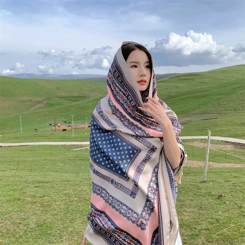 Travel Beach Sunscreen Scarves for Women Bikini Large Sarong Wrap Scarf Brazilian Swimsuit Bathing Cover-ups 17 Styles 90x180cm