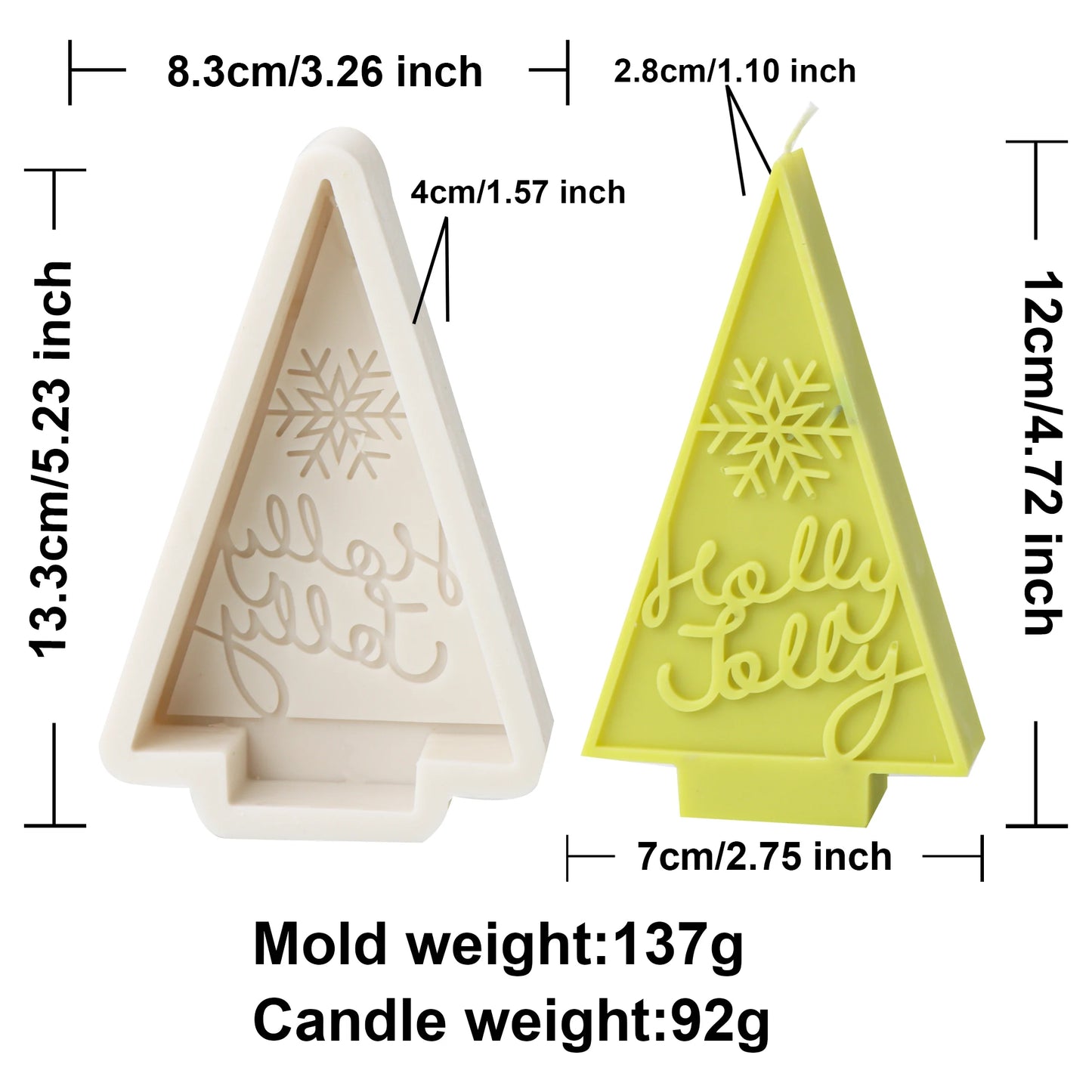 Christmas Tree Candle Mold DIY Embossed Snowflake Silicone Mold for Soap And Candle Making Home Decor Christmas Gift