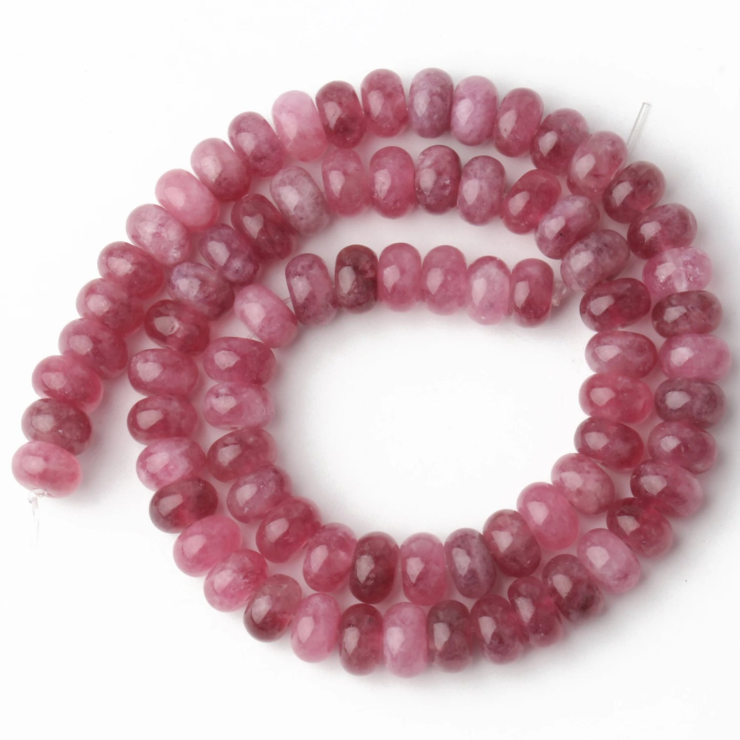 5x8mm Natural Stone Abacus Beads Angelite Tourmaline Tiger Eye Quartz Rondelle Loose Beads for Jewelry Making DIY Bracelets 15''