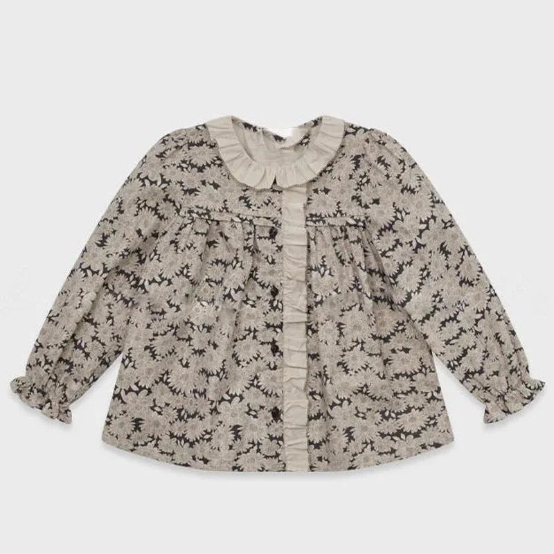 2025 Lou Autumn Girls Blouse and Skirts Set Vintage Kids Sweaters Knitted Cardigan Casual Pant Winter Warm Outwear Coats Suit