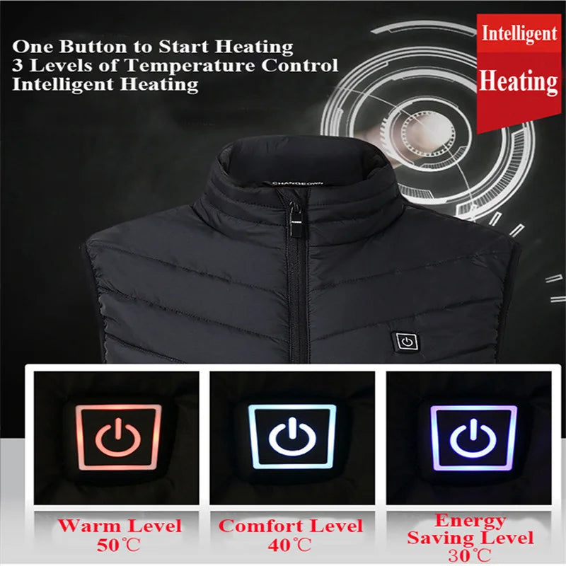 17 Areas Usb Heated Jacket Men Women Electric Heated Vest Heating Vest Heated Bodywarmer Usb Inner Heat Vest Veste Chauffante