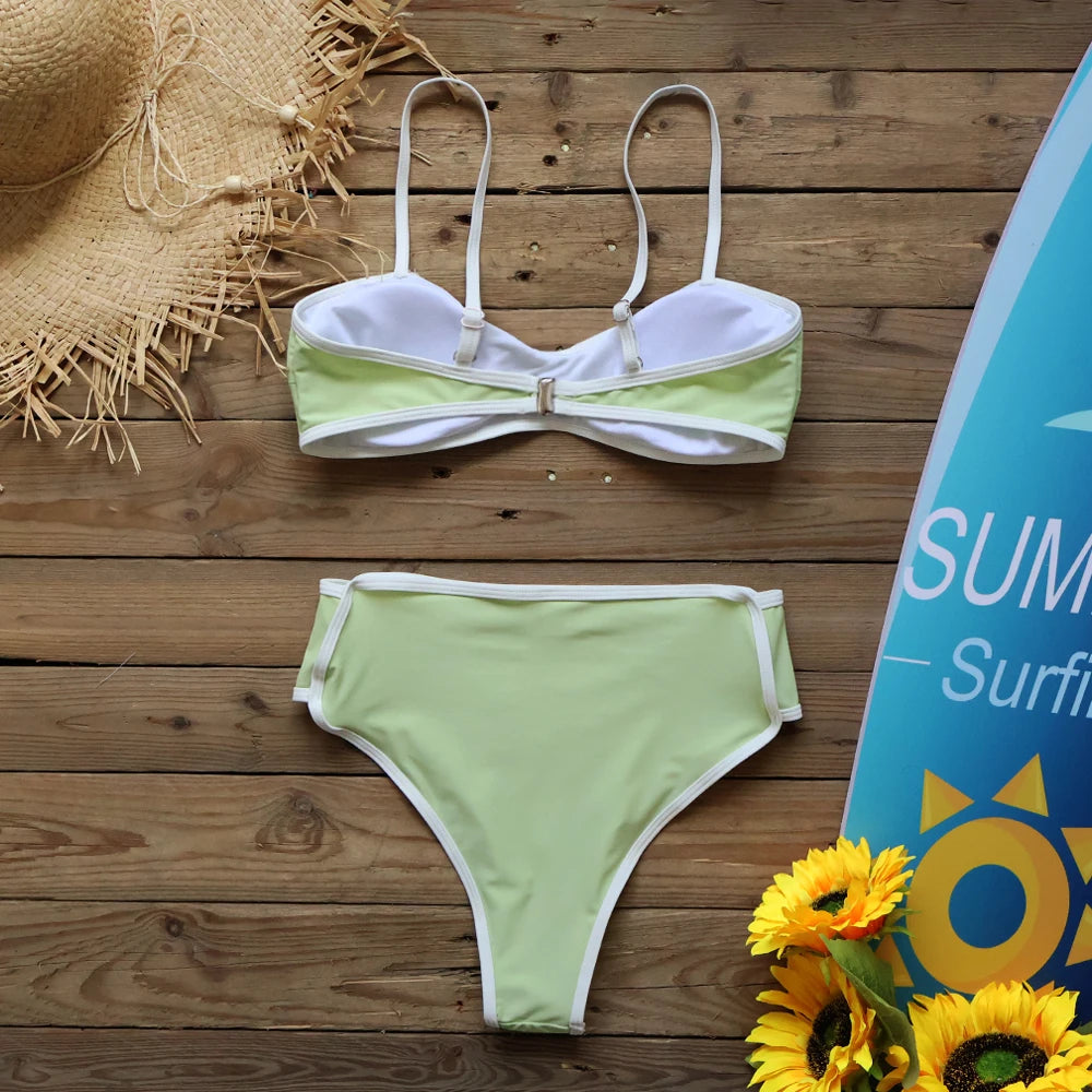 2024 New High Waist Bikinis Sexy Women Swimsuits Female Swimwear Push Up Bikini Set Brazilian biquini Swimming Suit Beachwear