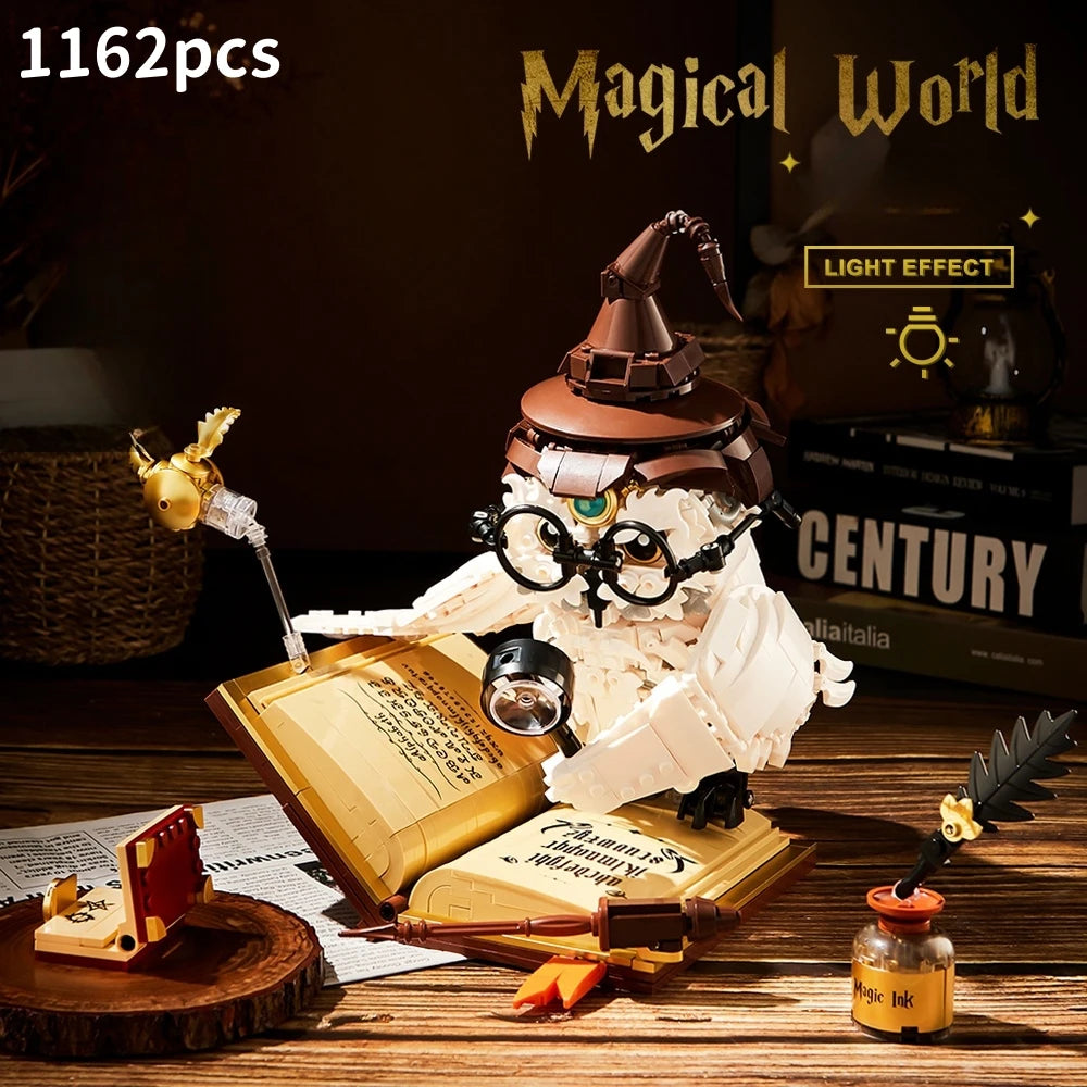 Magic World Owl Professor MOC Building Blocks Set Creative Technical Bricks DIY Toy for Adults Kids Holiday Christmas Gift