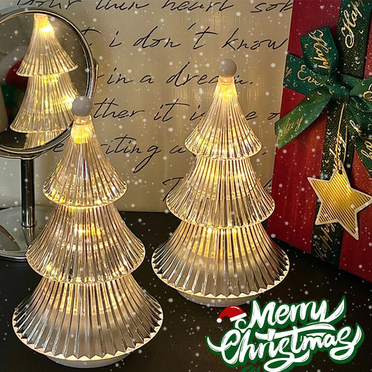 2/1pcs Christmas Decoration Ornaments Mini Luminous Crystal Christmas Tree High-end Desktop Ornaments Christmas Gift Lights
