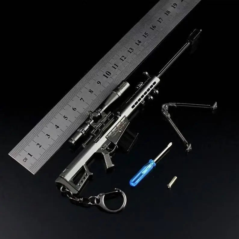 Detachable magazine alloy mini Barrett pistol 17CM sniper rifle model gun desktop decoration for boys, adult Christmas gift