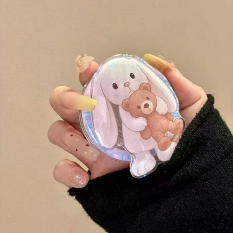 Korean Cute Cartoon Rabbit Magnetic Holder Grip Tok Griptok Phone Stand Holder Support for IPhone 17 for Pad Magsafe Smart Tok