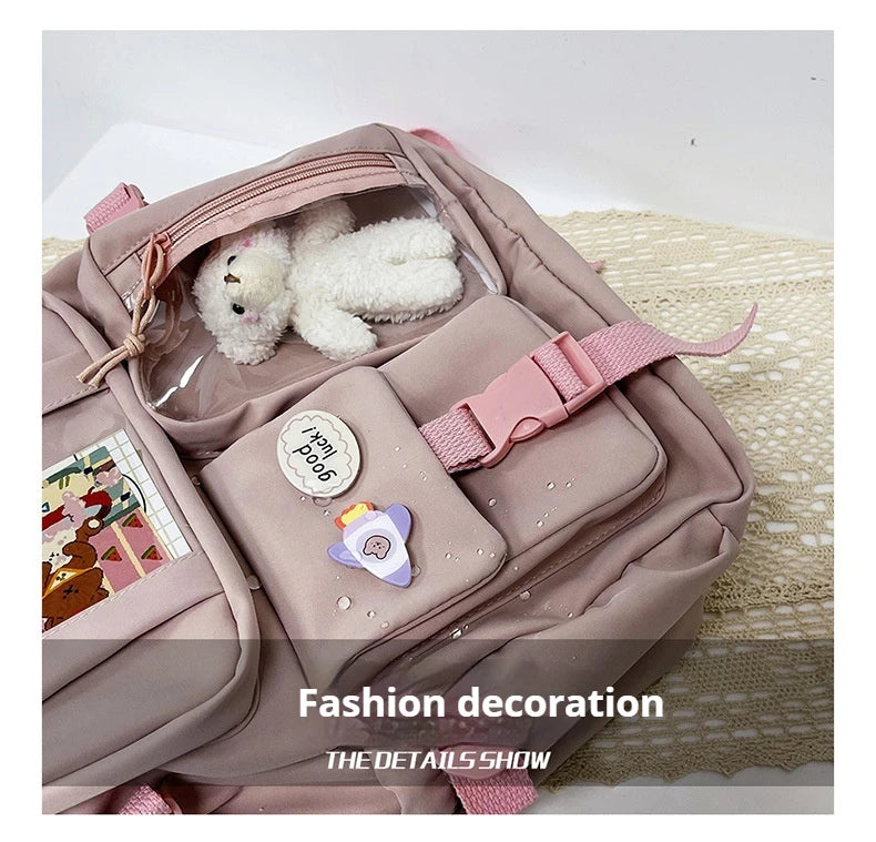 Fashion Schoolbag Large Capacity High School Female Backpack Daily Leisure Bags 2023 Shoulder Adjustable Backpack