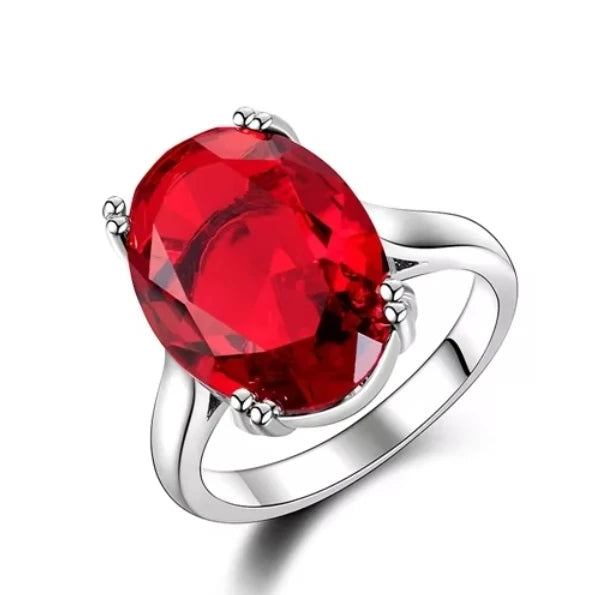 S925 Silver Fashion Large Oval AAAAA Zircon Rainbow Gemstone 13*18mm Multicolor Tourmaline For Woman Wedding Ring Bridal Jewelry