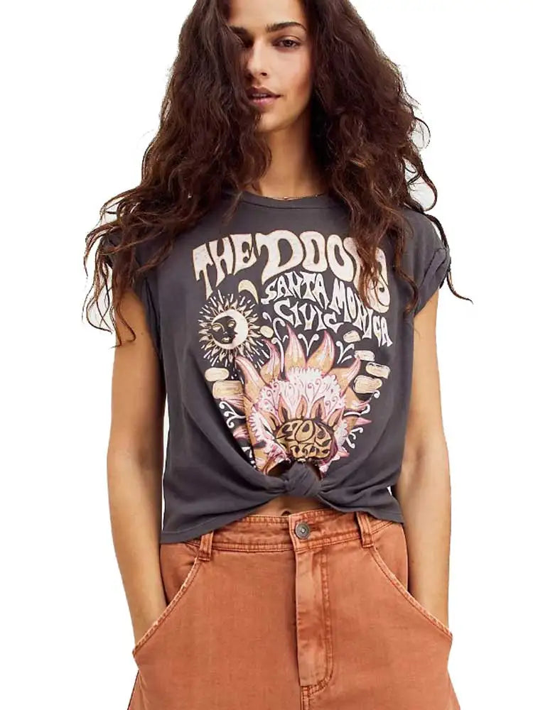 SuperChic Y2K Women's t shirt Tee Short Sleeve Graphic Tees women 2022 new Summer basic casual T-Shirt bow tied front women tops