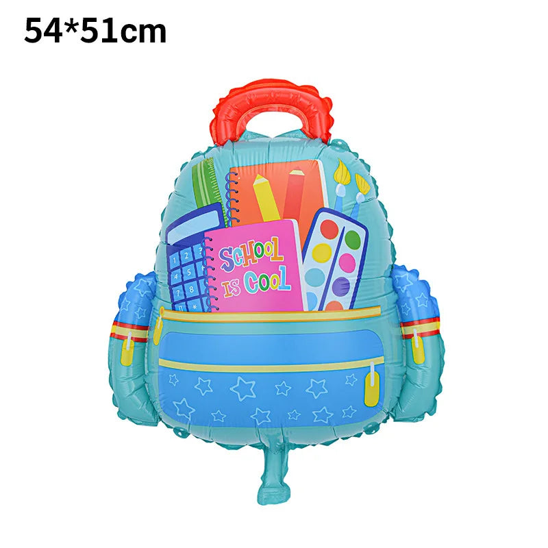Back To School Student Stationery Bus Schoolbag Rubber Pencil Foil Balloon Babyshower Decoration Child Birthday Party Globos
