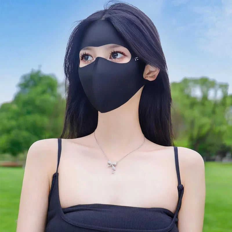1/2Pcs Summer Full Face Mask Sun Protection Men Women Face Mask for Outdoor Travel Ice Sense Breathable Elastic Facekini
