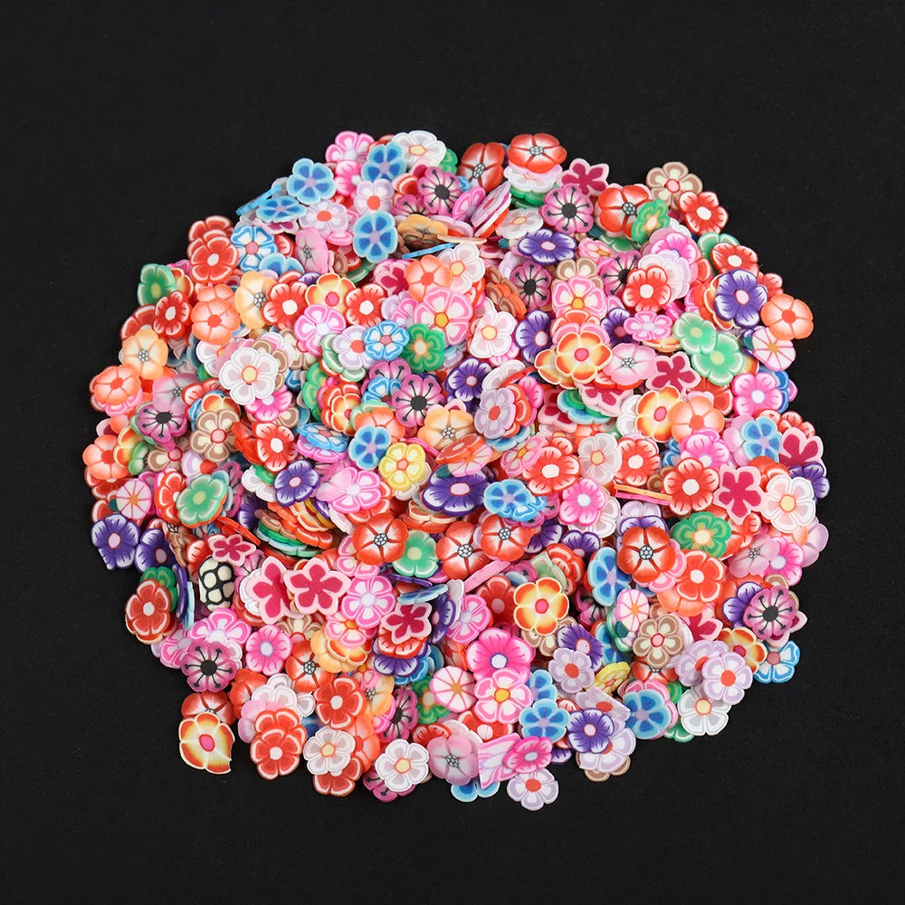 1000pcs 2000pcs Mix Fruit Soft Clay Slime Animal Flower Slice Resin Filler for Nail Art Epoxy Mold DIY Craft Making Wholesale