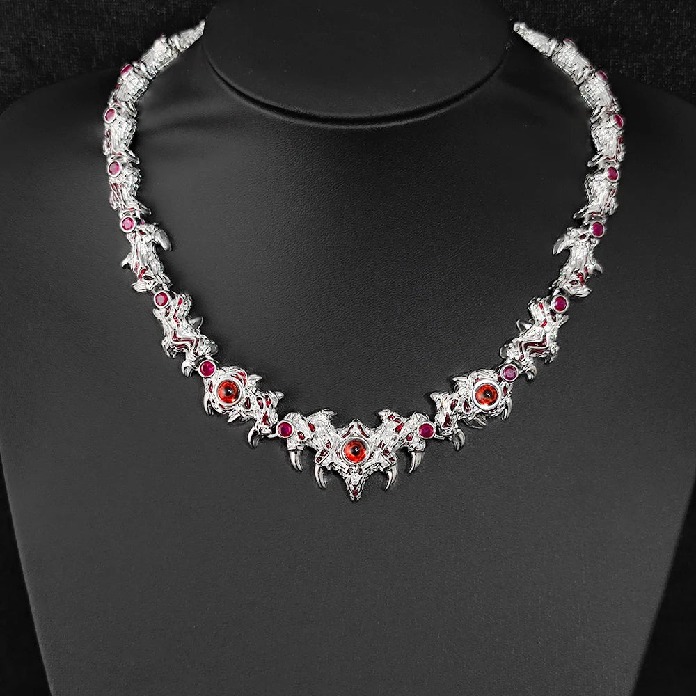 Hip Hop Jewelry New Fashion Jewelry Evil Eye Necklace Luxury Red CZ High Quality Men Women Eye Necklace Drop shipping  ﻿