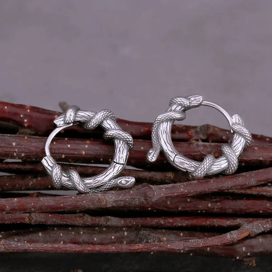Original Design Winding Small Snake Earrings Viking High-quality Stainless Steel Earrings Accessories Jewelry for Men and Women