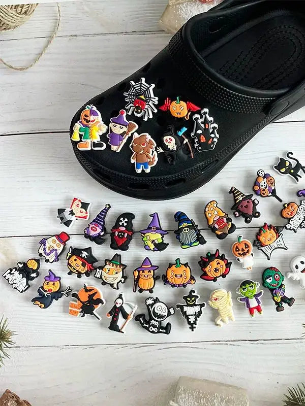 18PCS the spooky, playful,  elements you need to turn your shoes or bracelets into a Halloween - themed masterpiece.
