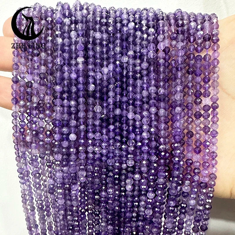 AAA Colorful Tourmaline Stone Beads Loose Spacer Faceted 3mm Beads for Jewelry Making DIY Bracelet Accessories 15''