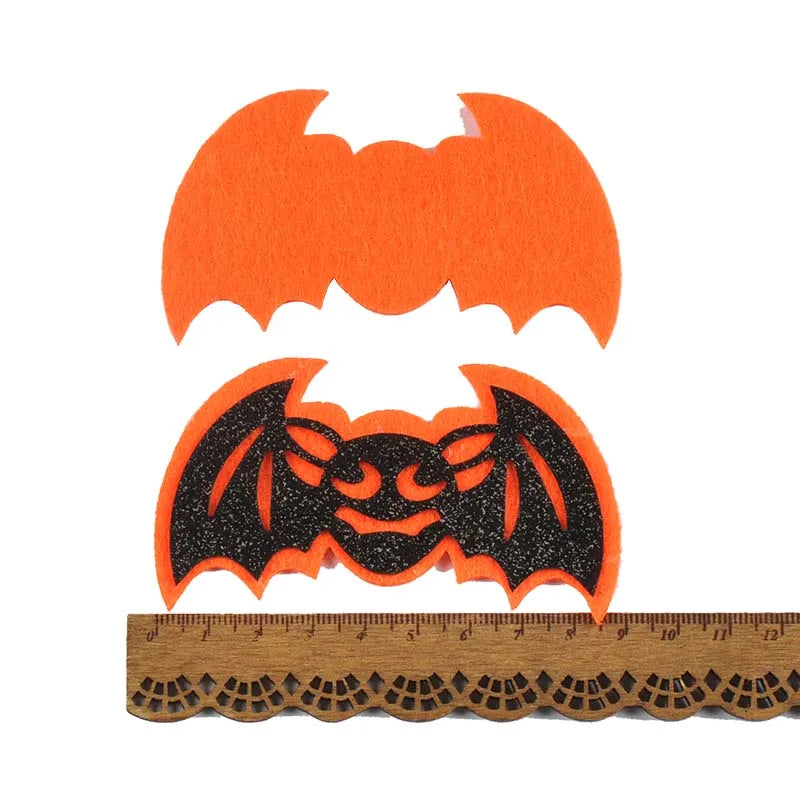 10Pcs 4-9cm Cartoon Ghost/Bat/Spider/Pumpkin Felt Fabric Halloween Patches Appliques For Sewing Supplies Clothes DIY Decor C4133
